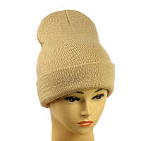 Шапка-лопата "New" без декора темно-бежевий