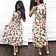 Плаття літнє вільне з декольте квітковий принт, фото 2