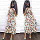 Плаття літнє вільне з декольте квітковий принт, фото 3