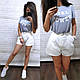 Стильний літній костюм шорти та футболка GIRL POWER, фото 4