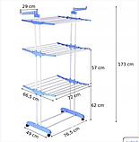 Складана стійка для одягу та білизни 3 рівні Garment Rack With Wheels K12-120 від Dreamland, фото 4