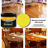 Воскова поліроль для меблів 60 г з бджолиним і карнаубським воском, фото 4