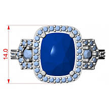 Набір з Октагонами, Сережки, Кільце, Кулон, срібло 925, золото 585/750, фото 3