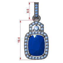 Набір з Октагонами, Сережки, Кільце, Кулон, срібло 925, золото 585/750, фото 5