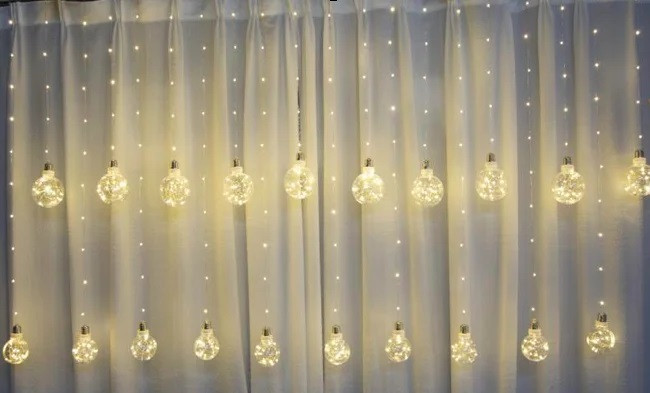 Гірлянда штора кульки RD-9011 400 LED 20 кульок 6 м Теплий білий