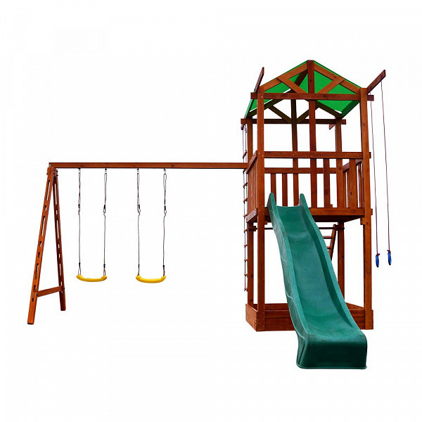 Ігровий майданчик для дітей з вежею, гіркою, гойдалкою