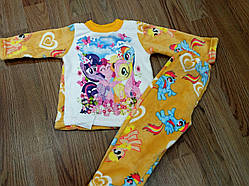 Піжама дитяча, велсофт "Літл Поні", розмір 60 (зріст 110 — 116 см), жовтогарячий колір.