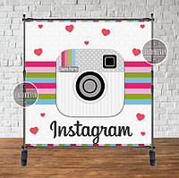 Банер "Instagram/Instagram Party" 2х2м з люверсами. Фотозона (вініловий) на день народження - 153234815