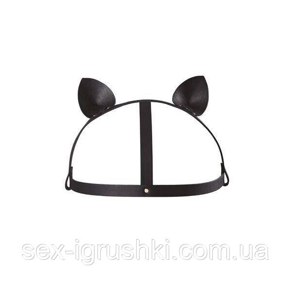 Маска кішечки Bijoux Indiscrets MAZE - Cat Ears Headpiece Black, екошкіра SO2684