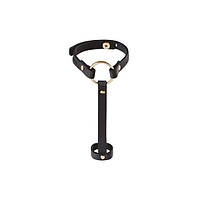 Пара браслетів на зап'ясті і палець Bijoux Indiscrets MAZE Hand Bracelet Harness Black, екошкіра SO2679