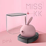 Вакуумний стимулятор з вібрацією KisToy Miss KK Pink, фото 11