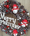 Новорічний вінок на двері, стіну, камін  35 см, фото 6