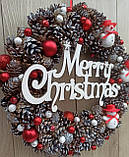 Новорічний вінок на двері, стіну, камін  35 см, фото 5