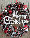 Новорічний вінок на двері, стіну, камін  35 см, фото 4
