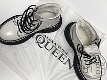 Жіночі черевики Alexander McQueen Tread Lace Up Ankle Boot White 595469WHQSG9089 (з хутром), фото 2