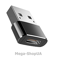 Перехідник USB Male to Type-C Female Adapter Converter. Адаптер TypeC (мама) - USB (тато) Чорний