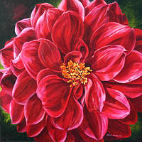 Алмазна вишивка DM-100 Червона георгіна (Алмазная мозаика)