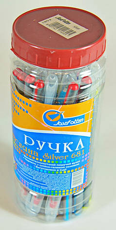 Ручка масляна No 681 Josef Otten Silver синя в банці 0,6 мм mix уп 30 шт., фото 2