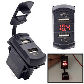 USB зарядка в авто з вольтметром