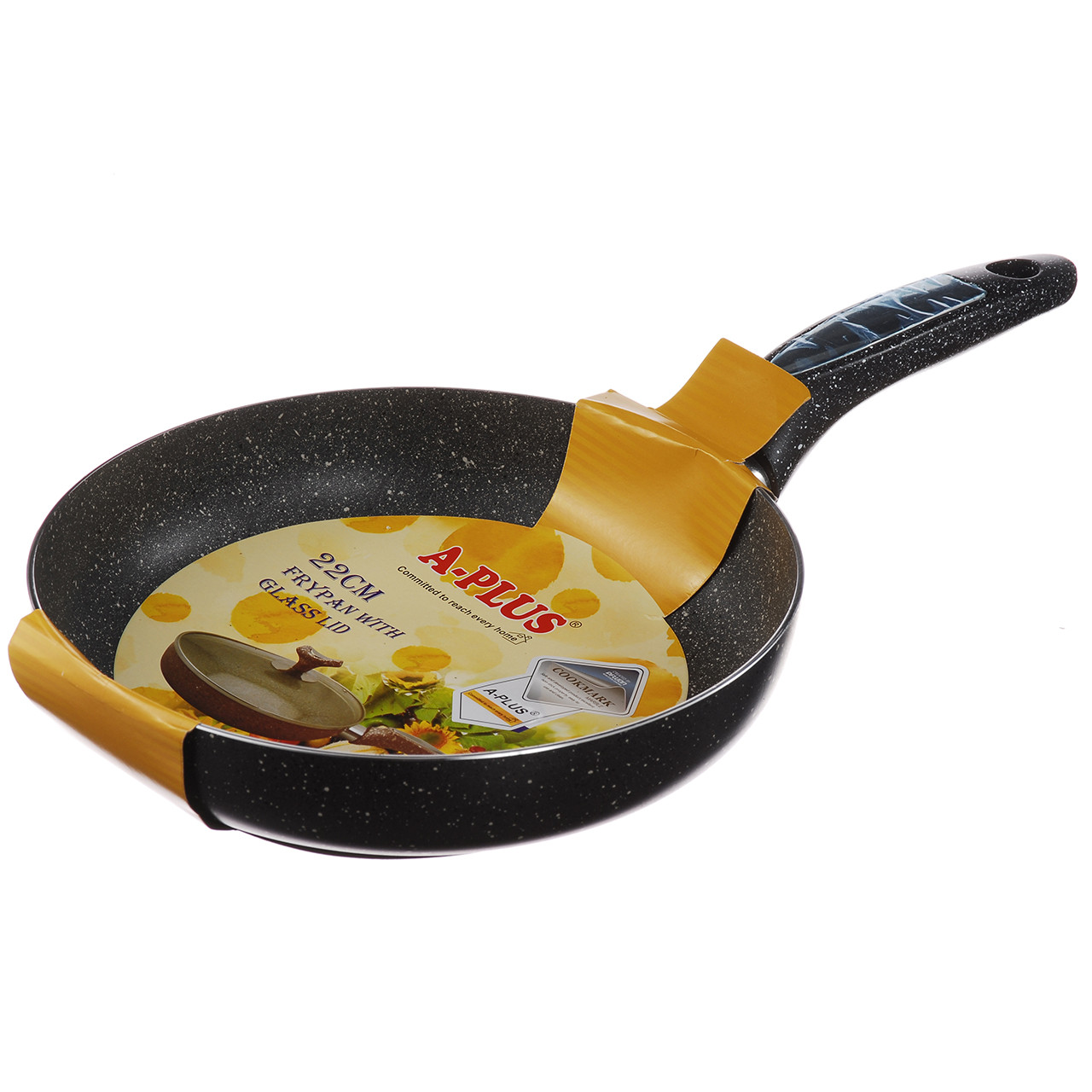 Сковорода з кришкою A-PLUS 22 см (1726) Мармурова