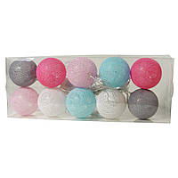 Гірлянда з коннектором 2 м 10 LED-ламп Xmas Balls 7279, мультикольорова