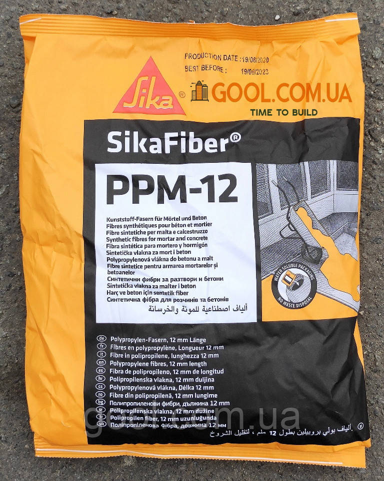 Sika Fiber PPM-12 фибра полипропиленовая 12 мм 0,6 кг упаковка для ...