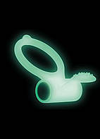 Ерекційне кільце Dorcel Power Clit White PHOSPHO з вібрацією, біле, світиться в темряві MD1397