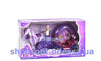 Карета з конем і лялькою Принцесою, кінь ходить, світло та музика