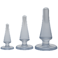 Набір анальних пробок Doc Johnson Crystal Jellies Anal - Clear, макс. діаметр 2см - 3 см - 4 см SO1976