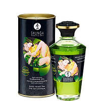 Органічна розігрівальна олія Shunga Aphrodisiac Warming Oil – Exotic green tea (100 мл) без цукру SO2503