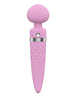 Вібромасажер 2в1 PILLOW TALK - Sultry Pink, класичний масажер і вібратор з ротацією, підігрів SO2717