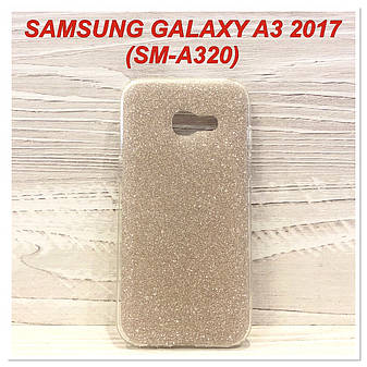 Блискучий чохол для Samsung Galaxy A3 2017 (SM-A320) Золотий, фото 2