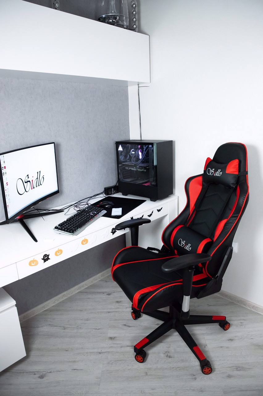 Крісло геймерське Sidlo Profi Red ігрове компьютерне крісло офісне розкладне крісло профеcіональне