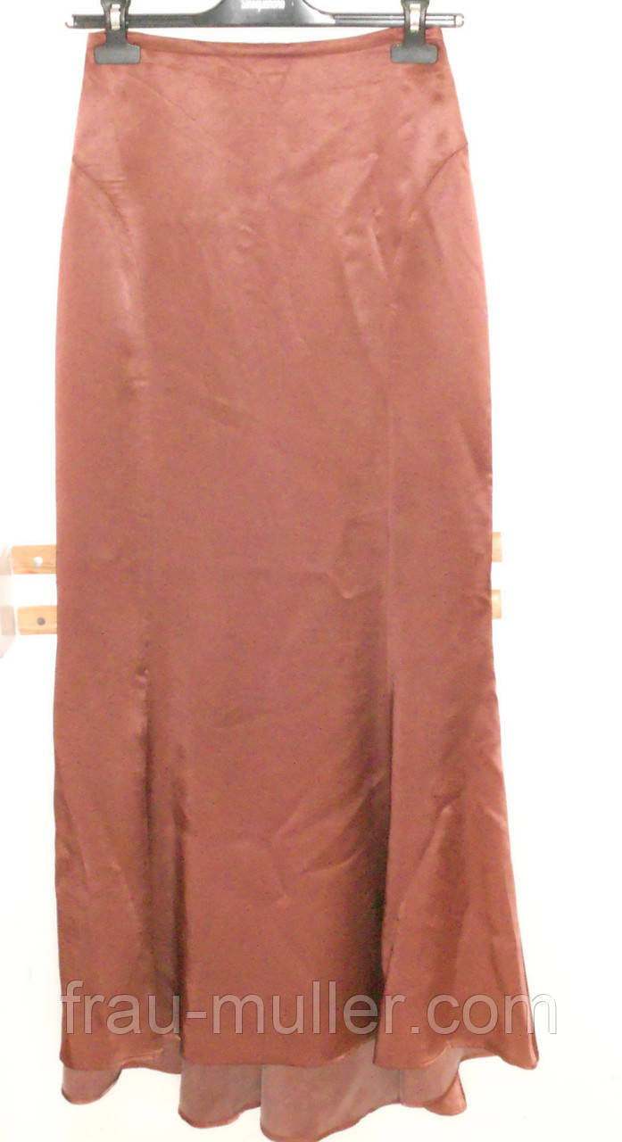 Праздничная юбка в пол из тяжелого терракотового шелка 34 36 40 Hexe line - фото 4 - id-p1290635832