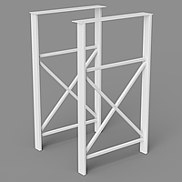 Опора для барного стола из металла, H=1000mm, 600×100mm (пластина: 4mm) белый