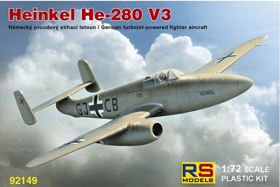 Пластикова модель 1/72 RS models 92149 Німецький винищувач Heinkel He 280 V3