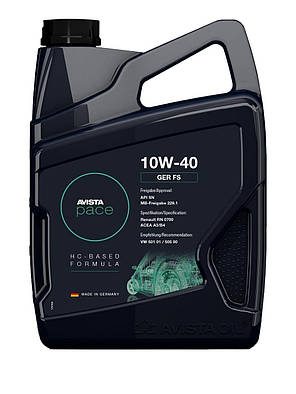Моторна олива AVISTA pace GER SAE FS 10W-40, кан 5л, фото 2