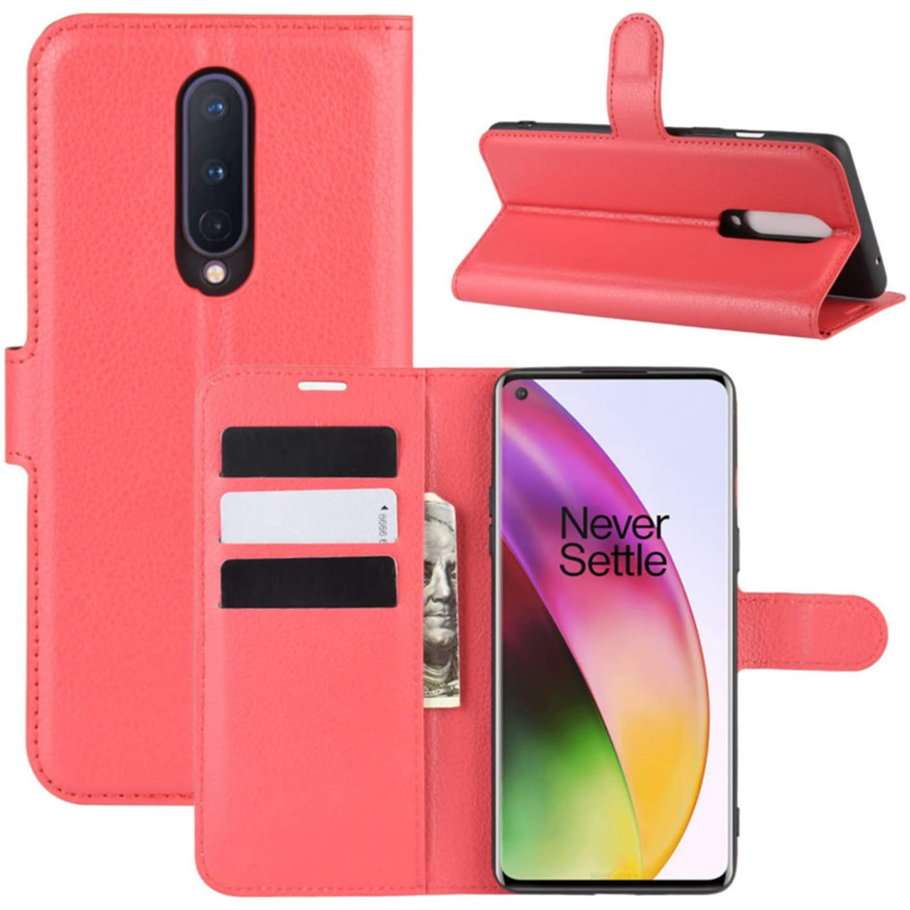 Чохол-книжка Litchie Wallet для OnePlus 8 Red, фото 1
