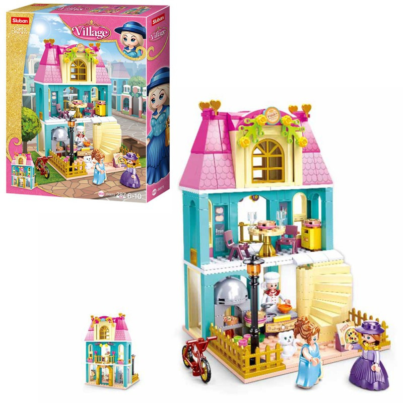 Конструктор SLUBAN M38-B0875 "Village" Кафе-піцерія, меблі, 287 деталей, фото 1