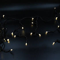 Xmas гірлянда LED 120 3.3Line Short curtain(Бульбашки/Бахрома)WW-2 5Mетрів Теп.білий Вул.+з'єднанняЧорн, фото 5