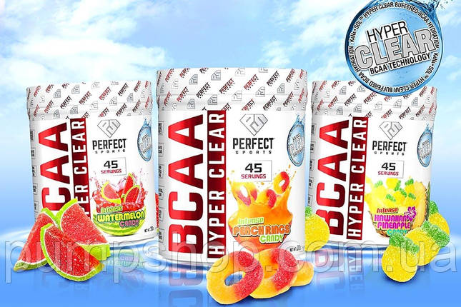 Амінокислоти бця Perfect Sports BCAA Hyper Clear 250 г (50 порц.) без смаку, фото 4