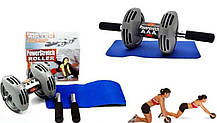 Тренажер гімнастичний ролик з поверненням Power Stretch Roller | Спорт колесо для преса, фото 3