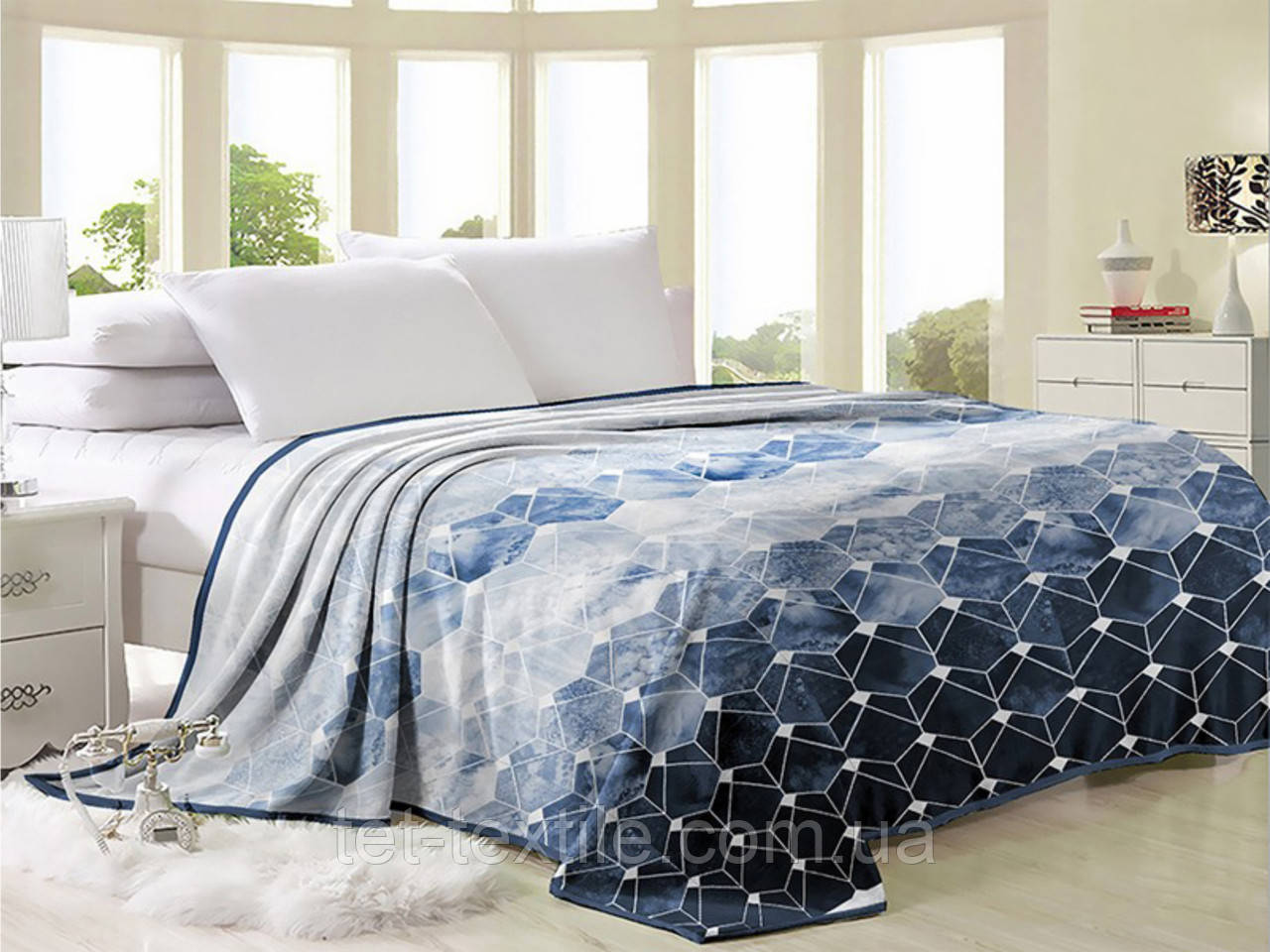 Плед з мікрофібри Велсофт Плитка соти 200х220 см