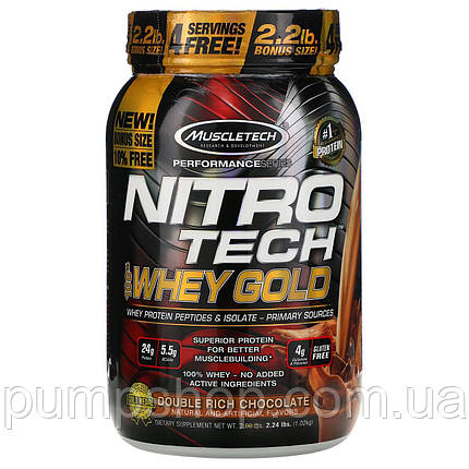 Сироватковий ізолят протеїн MuscleTech Nitro-Tech Whey Gold 1810 г, фото 1