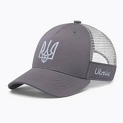 Кепка бейсболка з сіткою тракер INAL з гербом України S / 53-54 Сірий 272153