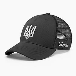 Кепка бейсболка з сіткою тракер INAL з гербом України S / 53-54 Чорний 106453