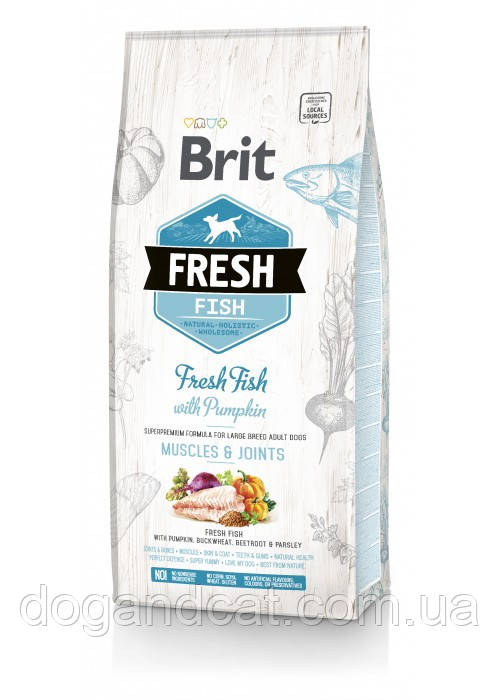 Brit Fresh (Брит Фреш) Fish with Pumpkin Adult Large для взрослых собак крупных пород (рыба) 12 кг - фото 1 - id-p1290718772