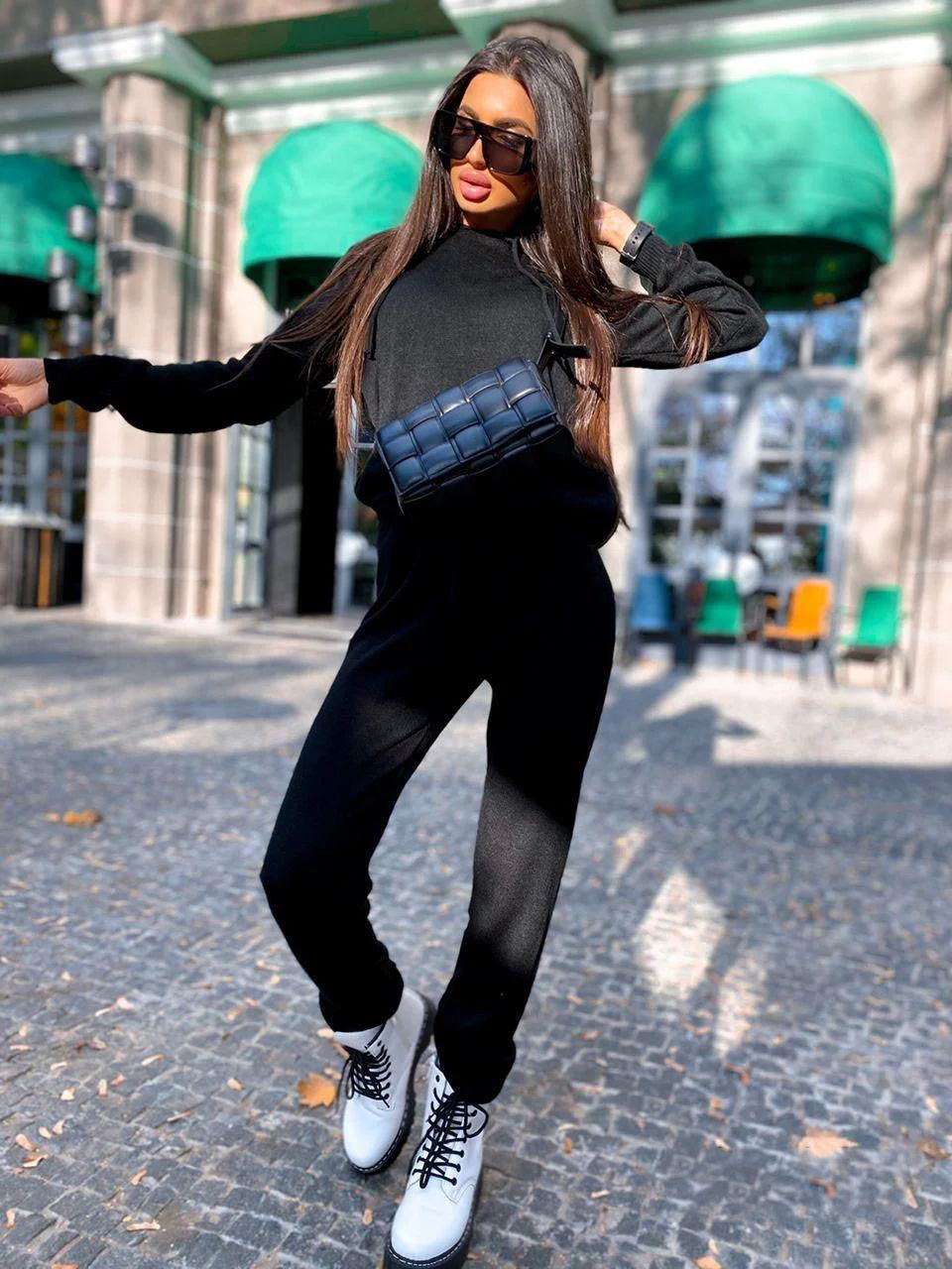 Костюм теплий жіночий в'язаний штани та кофта вовна, фото 1