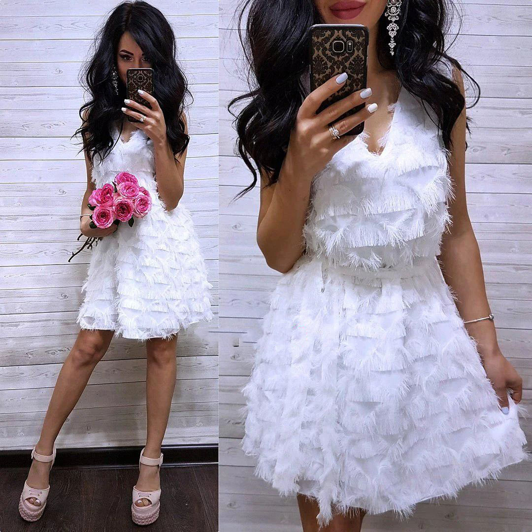 Плаття літнє з війками вільне з поясом