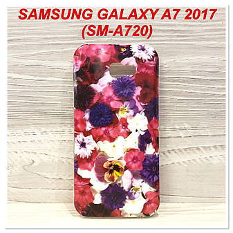 Оригінальний силіконовий чохол Soft touch для Samsung Galaxy A7 2017 (A720) (Pink), фото 2